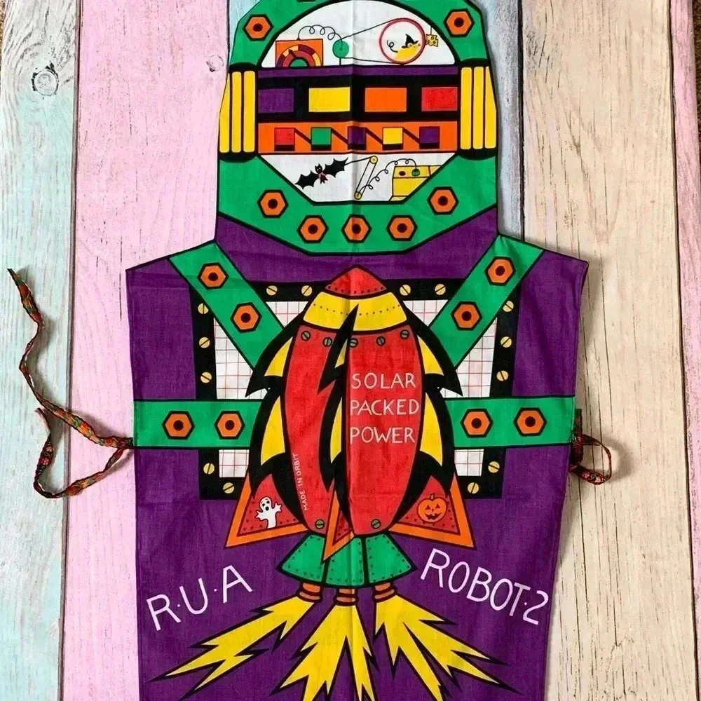Vintage kids Halloween Robot apron costume